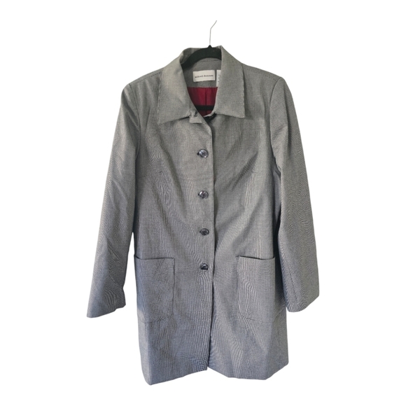 Alfred Dunner Long Blazer Women Sz 8 Gray Four Button Pockets Padded Career - Picture 1 of 10